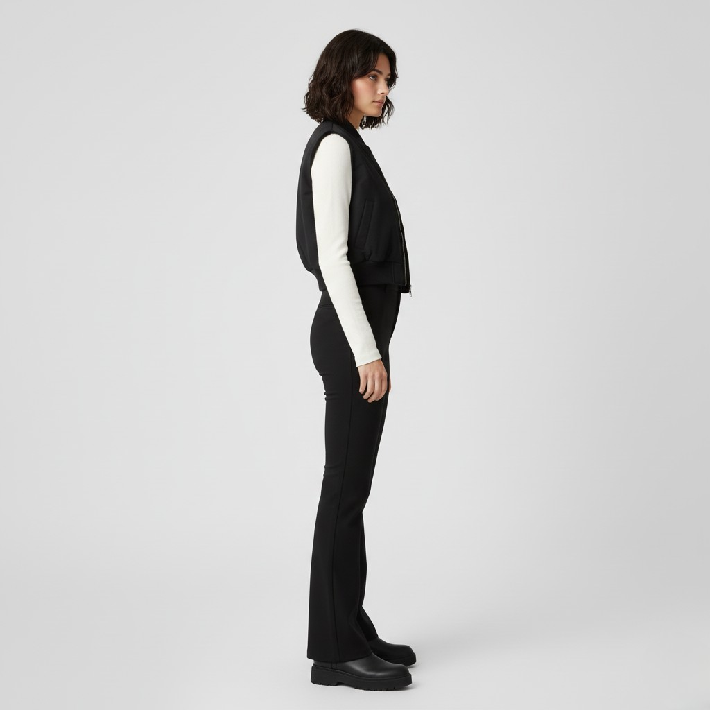 Chaleco utilitario con cremallera frontal