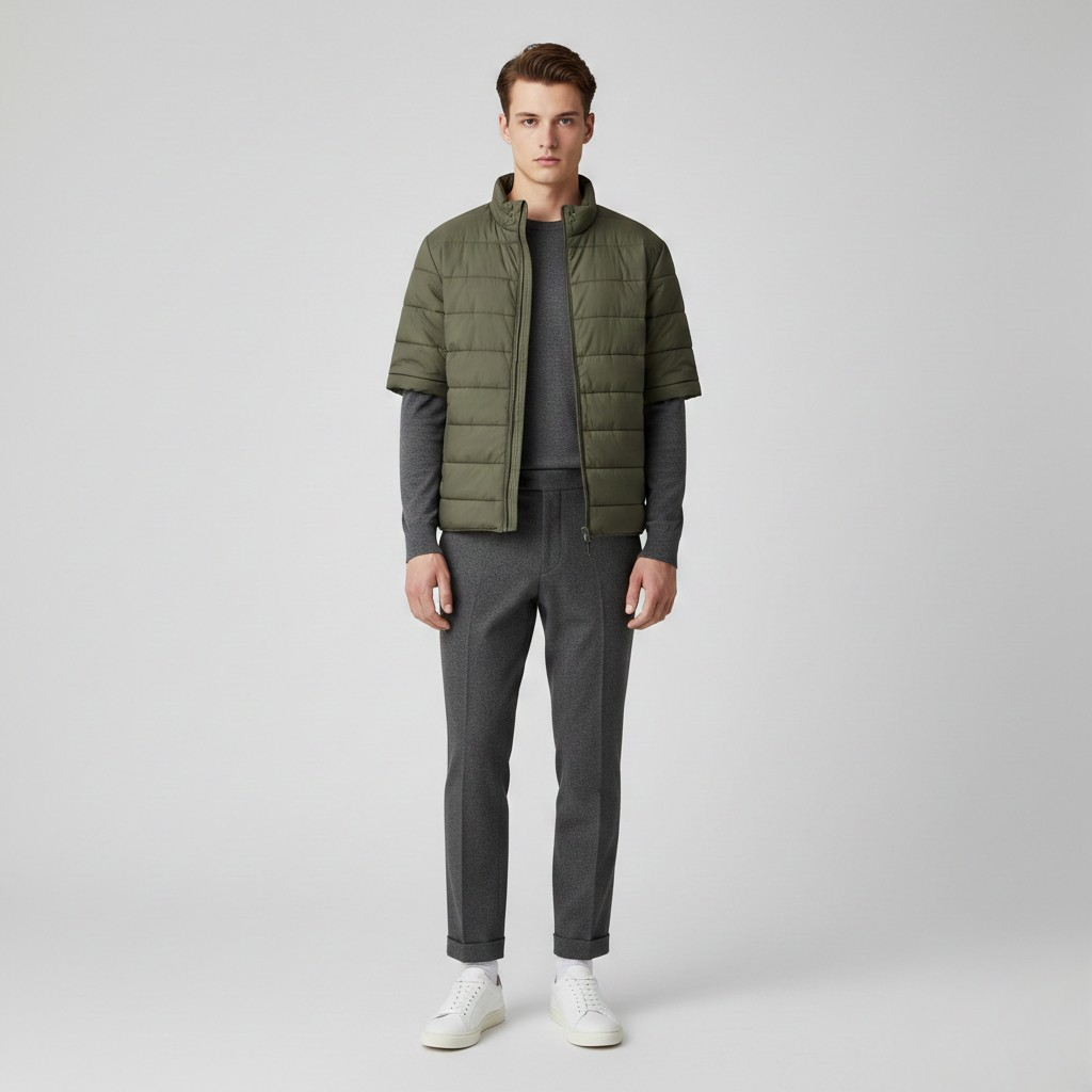 Chaqueta acolchada de manga corta