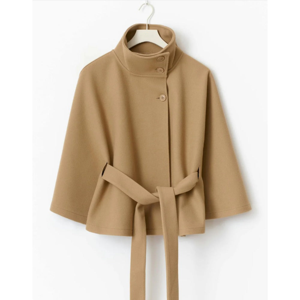 Charlotte Abrigo Capa para Mujer – Abrigo Elegante de Invierno con Cinturón