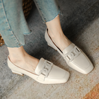 Lucienne Zapatos Mary Jane para Mujer – Mocasines de Cuero con Tacón Chunky Elegante