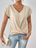 Yasmine Top para Mujer – Blusa Elegante Escote V Casual Chic Moderna