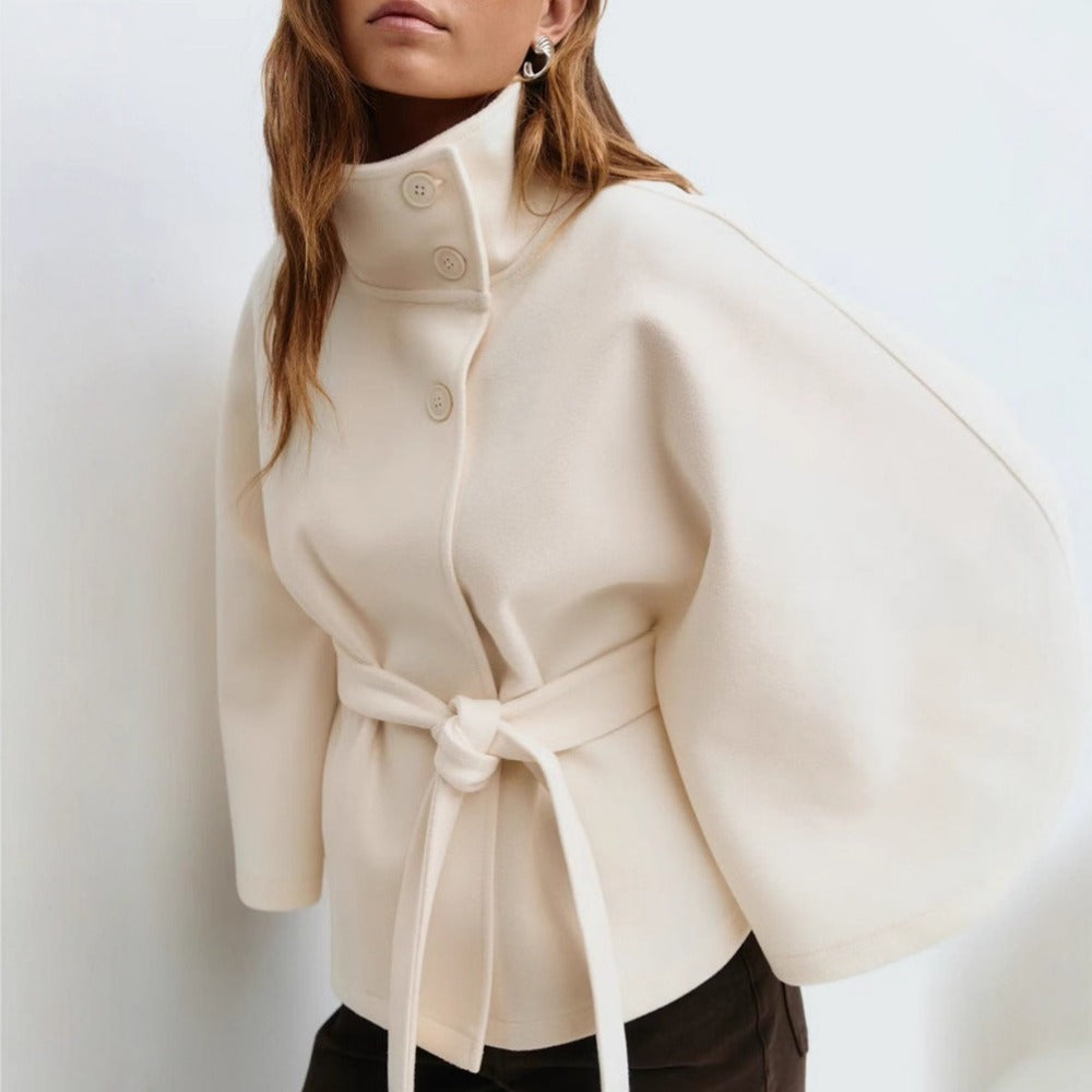 Charlotte Abrigo Capa para Mujer – Abrigo Elegante de Invierno con Cinturón
