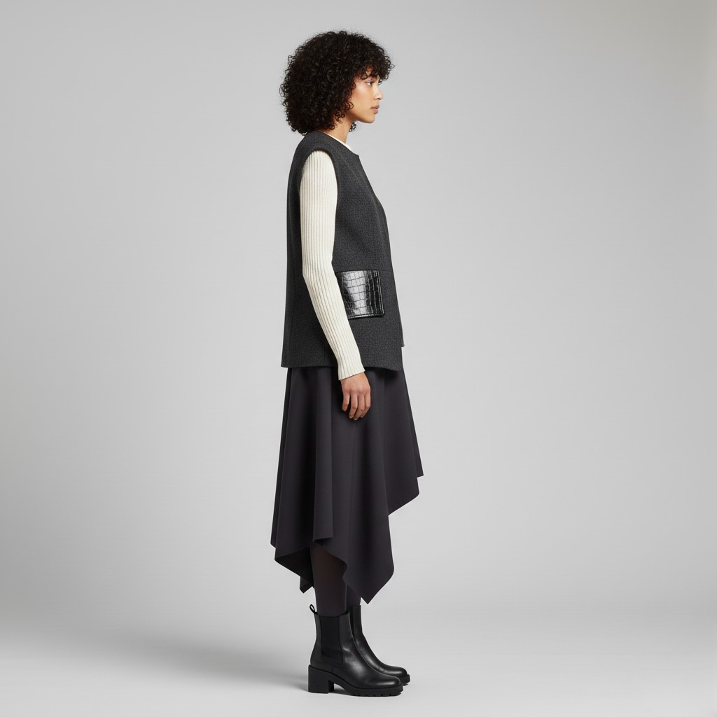 Chaleco estructurado de técnica mixta