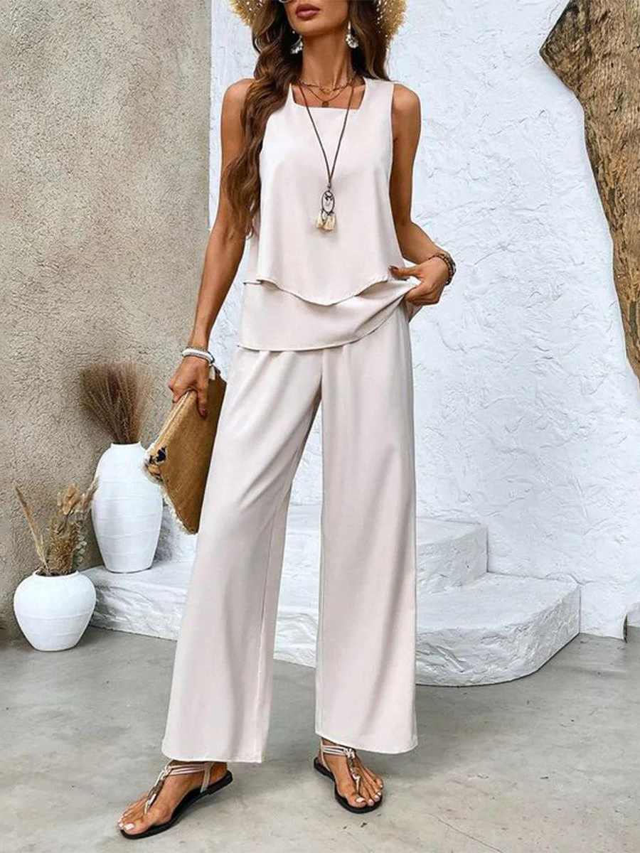 Ghislaine Conjunto Floral para Mujer – Set Elegante Cómodo de Dos Piezas Chic