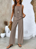 Ghislaine Conjunto Floral para Mujer – Set Elegante Cómodo de Dos Piezas Chic