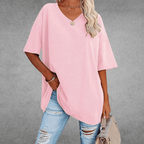 Ninon Camiseta Oversize para Mujer – T-Shirt Cuello V Casual Chic