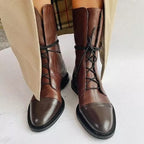 Zuriel Botas de Cuero para Mujer – Botines Elegantes con Tacón Cómodo Chic