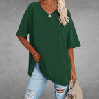 Ninon Camiseta Oversize para Mujer – T-Shirt Cuello V Casual Chic