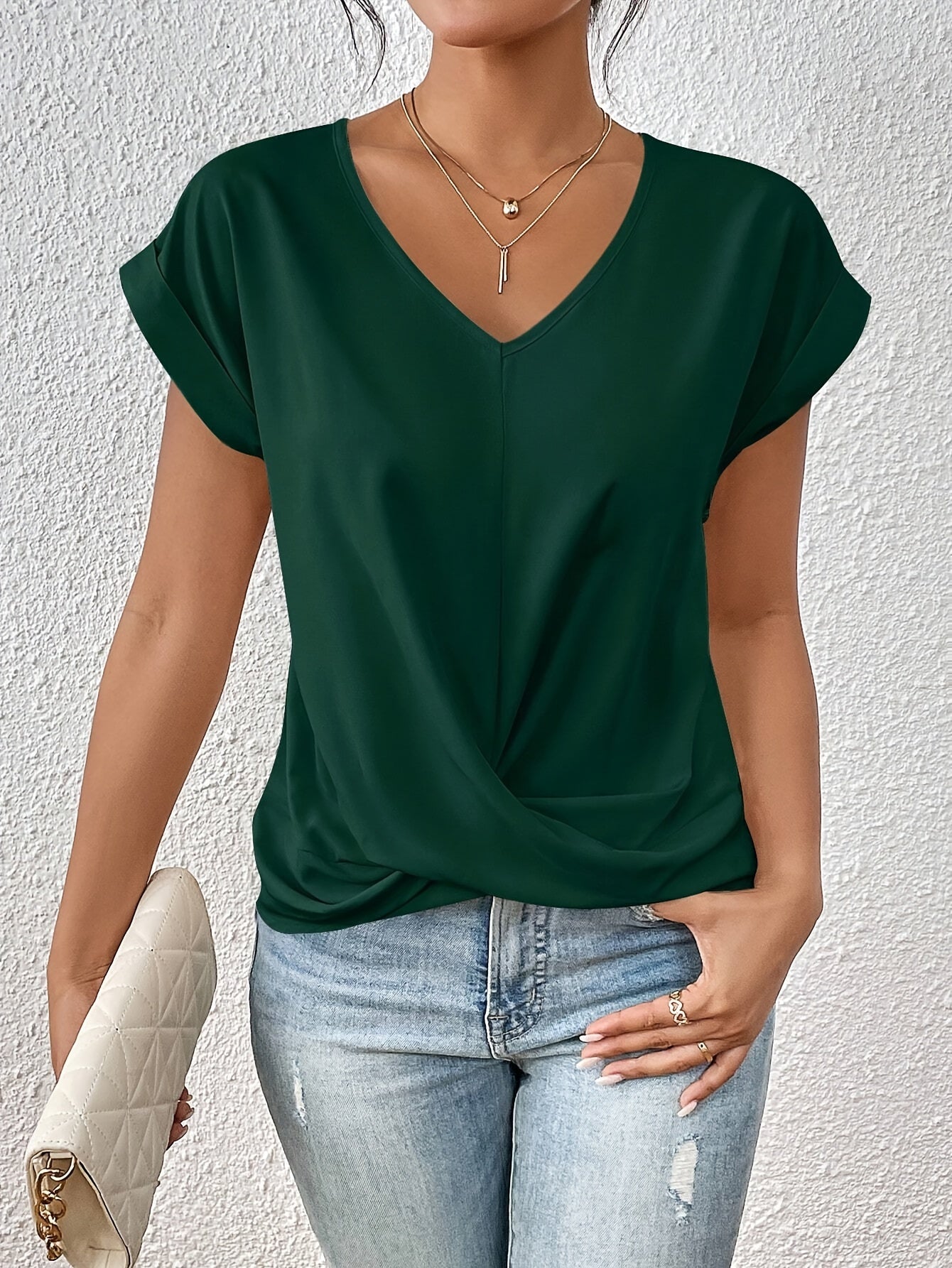 Yasmine Top para Mujer – Blusa Elegante Escote V Casual Chic Moderna
