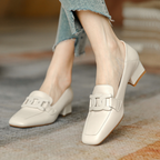 Lucienne Zapatos Mary Jane para Mujer – Mocasines de Cuero con Tacón Chunky Elegante