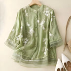 Emily Blusa Floral para Mujer – Blusa Elegante Romántica Casual Chic