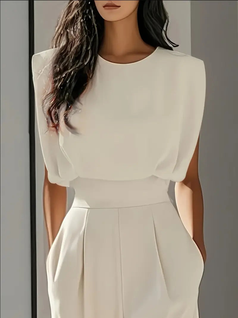 Mira Mono Elegante para Mujer – Jumpsuit de Pierna Recta y Cintura Alta Chic