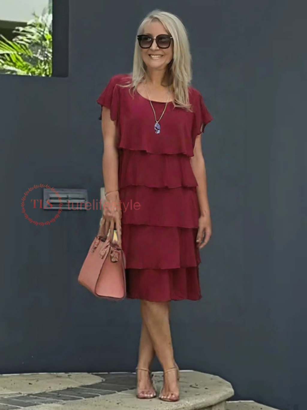Giselle Vestido Midi de Chifón para Mujer – Vestido Elegante Asimétrico Chic