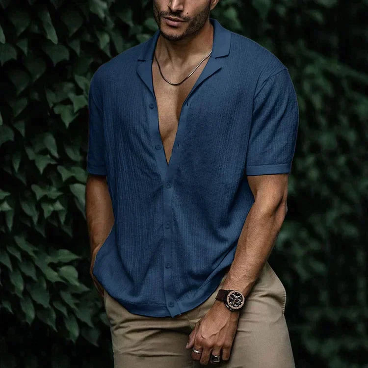 Leandro Camisa de Lino para Hombre – Camisa Verano Casual Elegante