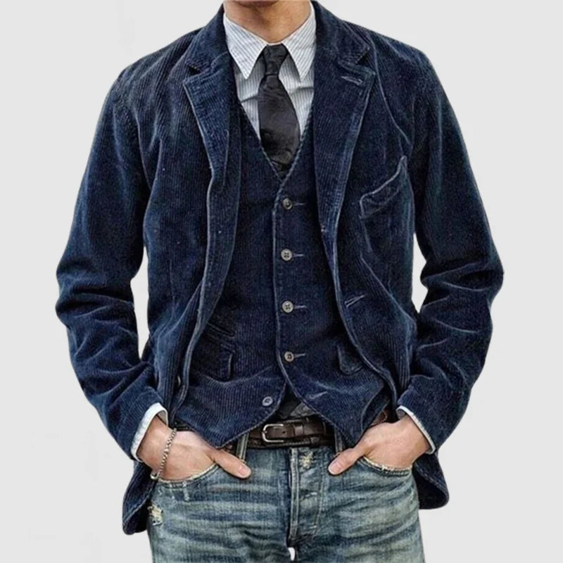 James Blazer de Pana para Hombre – Americana Elegante con Chaleco Clásico