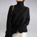 Luciana Jersey de Cachemir para Mujer – Suéter Cuello Alto Elegante Chic