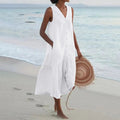 Lena Vestido Largo para Mujer – Vestido Elegante Fluido con Escote en V Chic