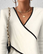 Naya Jersey de Cuello en V para Mujer – Suéter Elegante Suave y Atemporal