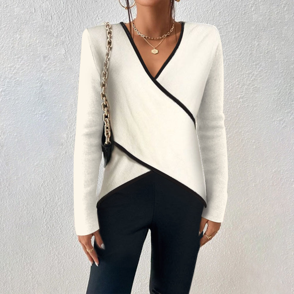 Naya Jersey de Cuello en V para Mujer – Suéter Elegante Suave y Atemporal