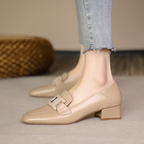 Lucienne Zapatos Mary Jane para Mujer – Mocasines de Cuero con Tacón Chunky Elegante