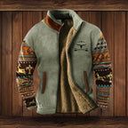 Ethan Chaqueta Hombre Estilo Western – Forro Polar Cálido y Diseño Étnico Moderno