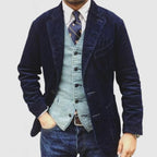 James Blazer de Pana para Hombre – Americana Elegante con Chaleco Clásico