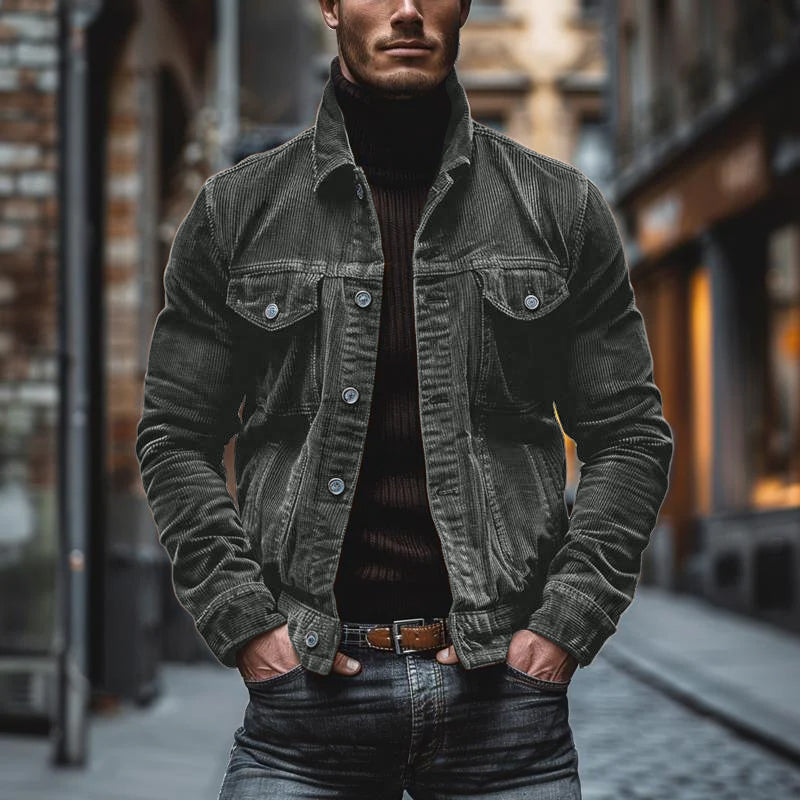 Bryn Chaqueta de Pana para Hombre – Chaqueta Workwear Retro Casual Chic