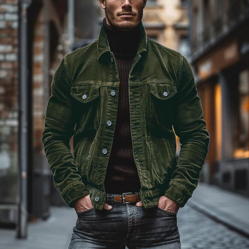 Bryn Chaqueta de Pana para Hombre – Chaqueta Workwear Retro Casual Chic