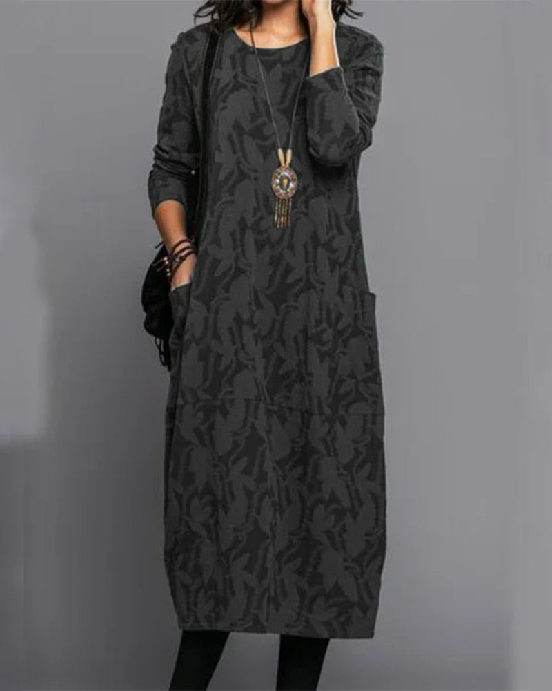 Emily Vestido Largo para Mujer – Vestido Polar Floral Cómodo y Elegante Chic