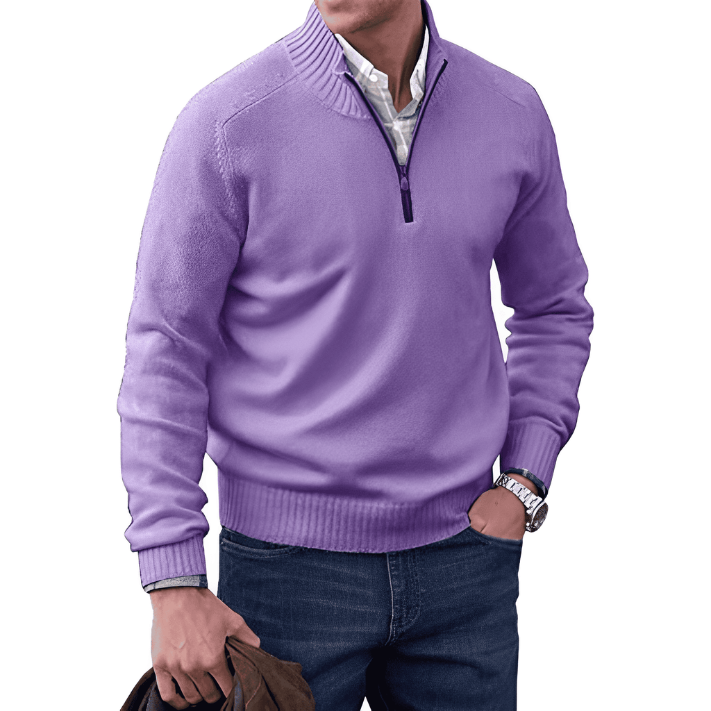 Adrian Jersey con Cremallera para Hombre – Suéter Elegante Cachemira Chic