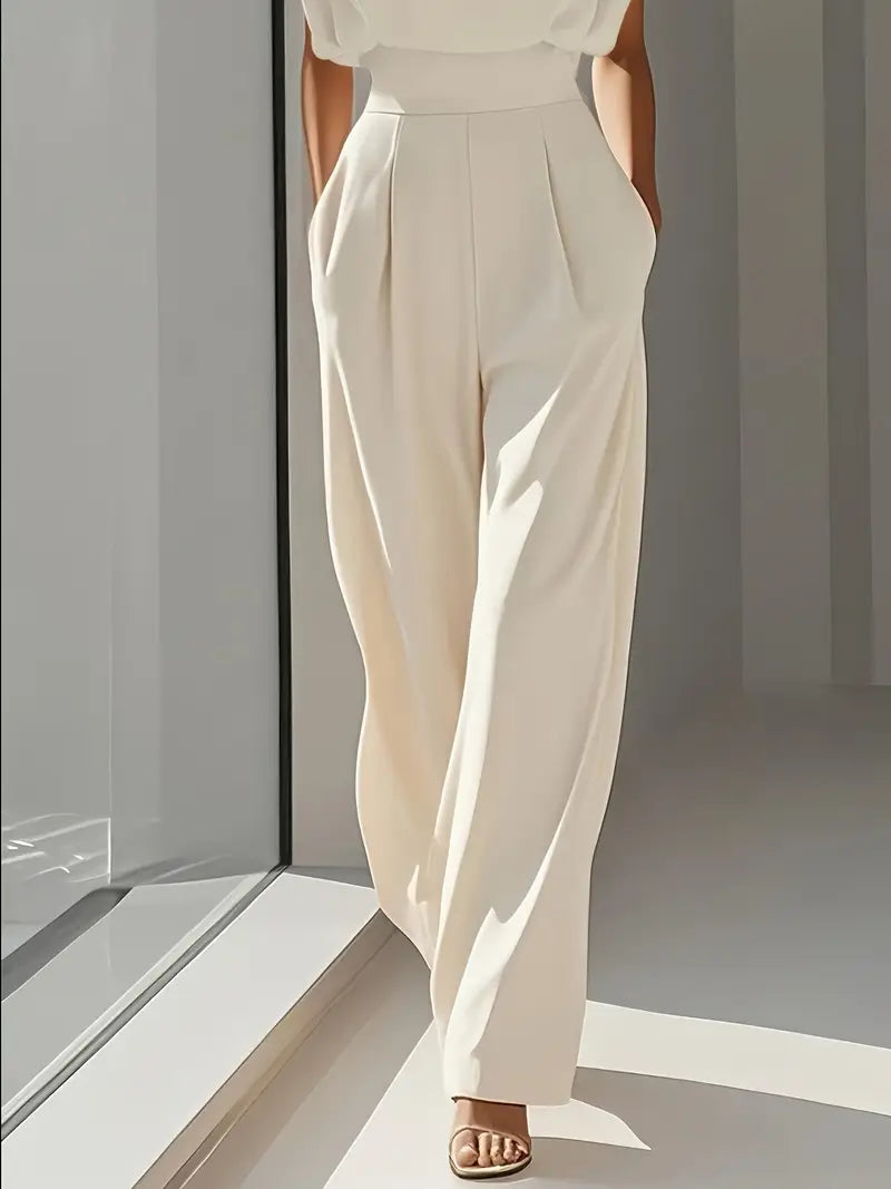 Mira Mono Elegante para Mujer – Jumpsuit de Pierna Recta y Cintura Alta Chic