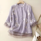 Emily Blusa Floral para Mujer – Blusa Elegante Romántica Casual Chic
