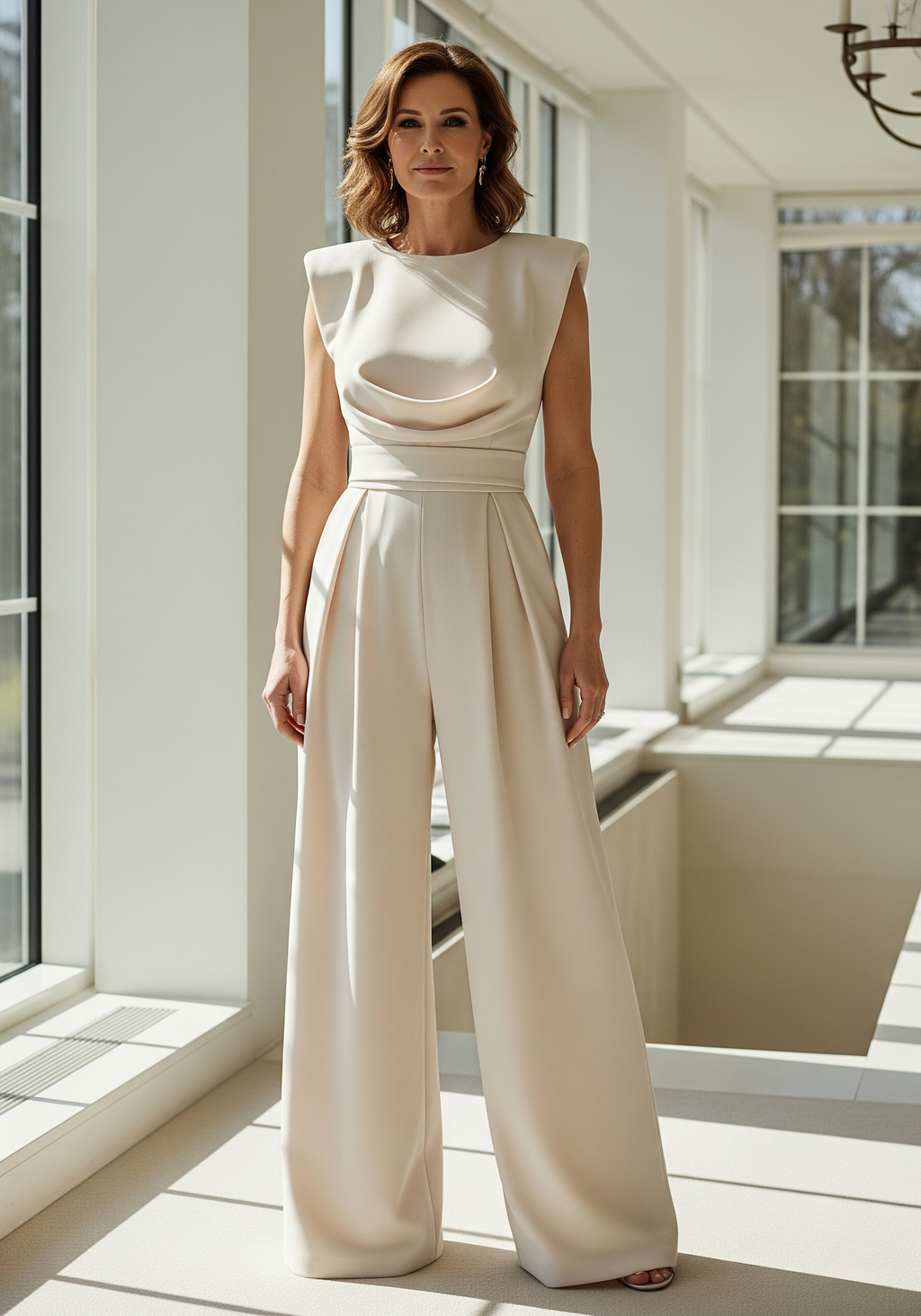 Mira Mono Elegante para Mujer – Jumpsuit de Pierna Recta y Cintura Alta Chic