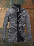 Shon Chaqueta de Cuero Vintage para Hombre – Cazadora Retro Elegante