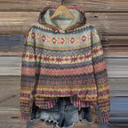 Gwen Sudadera con Capucha para Mujer – Hoodie Étnico Retro Casual Chic