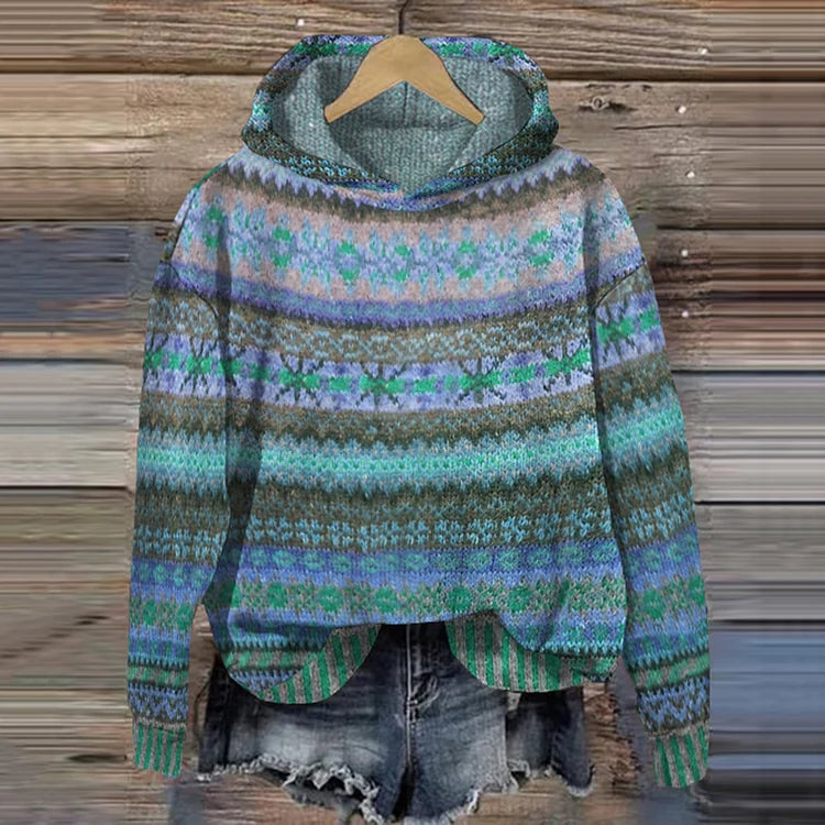 Gwen Sudadera con Capucha para Mujer – Hoodie Étnico Retro Casual Chic