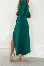 Tessa Vestido Elegante para Mujer – Vestido Escote V Manga Larga Chic