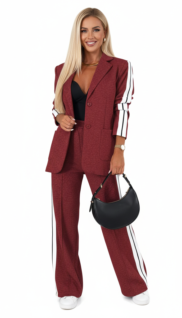 Aila Conjunto Athleisure para Mujer – Chándal Elegante Rayas Casual Chic