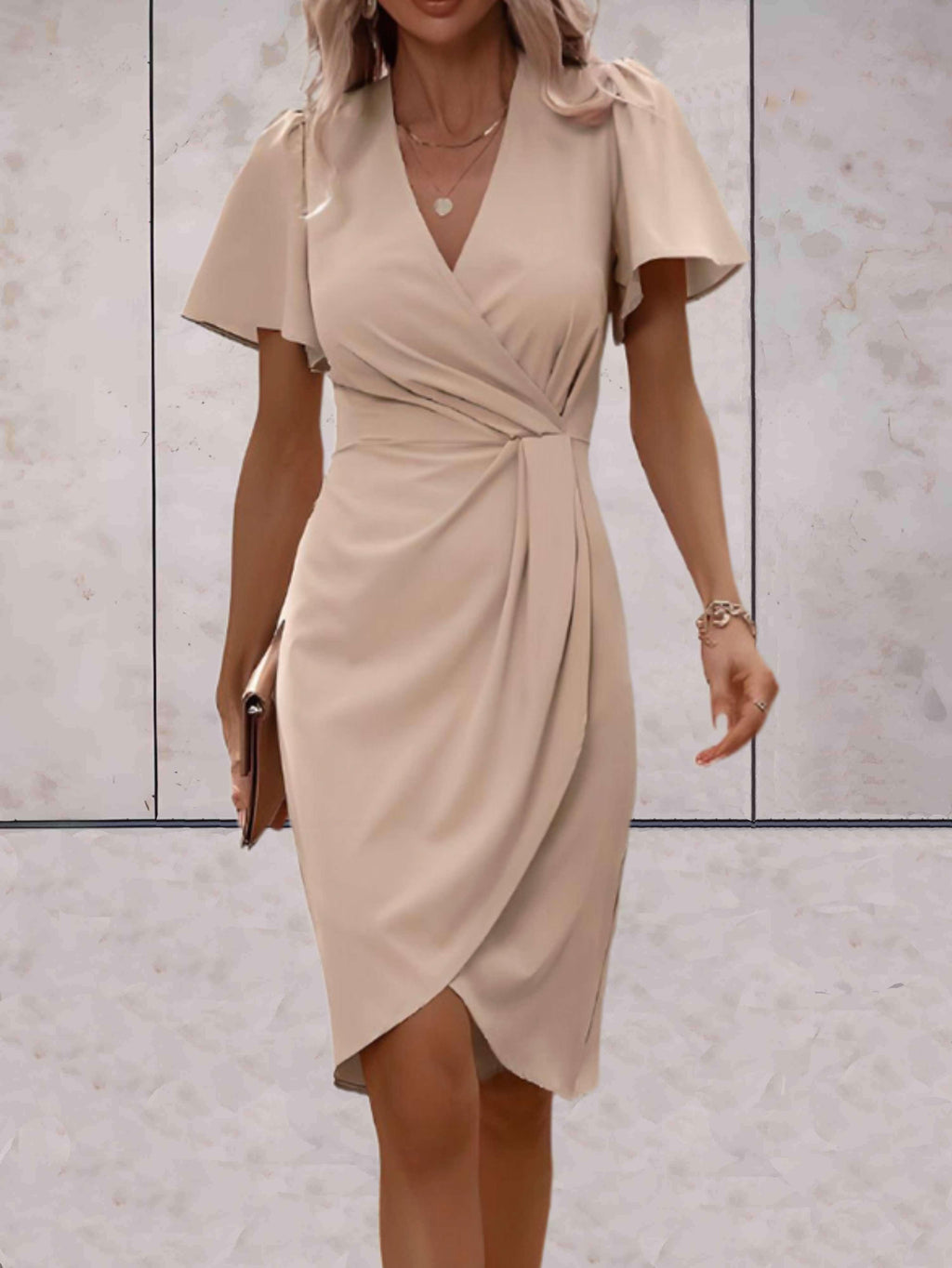 Harper Vestido Cruzado para Mujer – Vestido Elegante Escote en V Chic