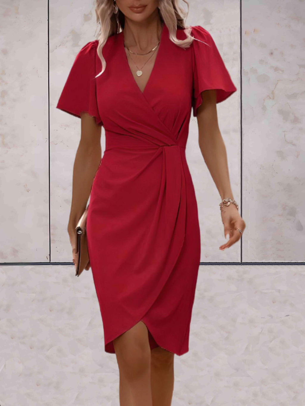 Harper Vestido Cruzado para Mujer – Vestido Elegante Escote en V Chic