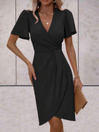 Harper Vestido Cruzado para Mujer – Vestido Elegante Escote en V Chic