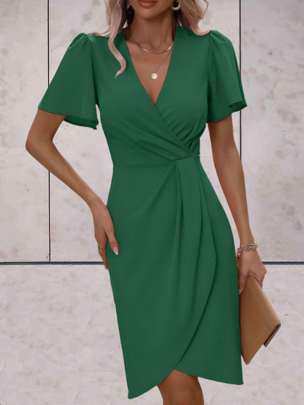 Harper Vestido Cruzado para Mujer – Vestido Elegante Escote en V Chic