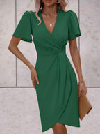 Harper Vestido Cruzado para Mujer – Vestido Elegante Escote en V Chic