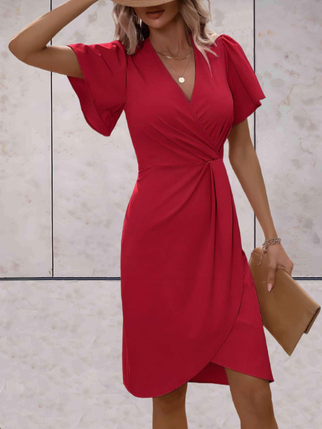 Harper Vestido Cruzado para Mujer – Vestido Elegante Escote en V Chic