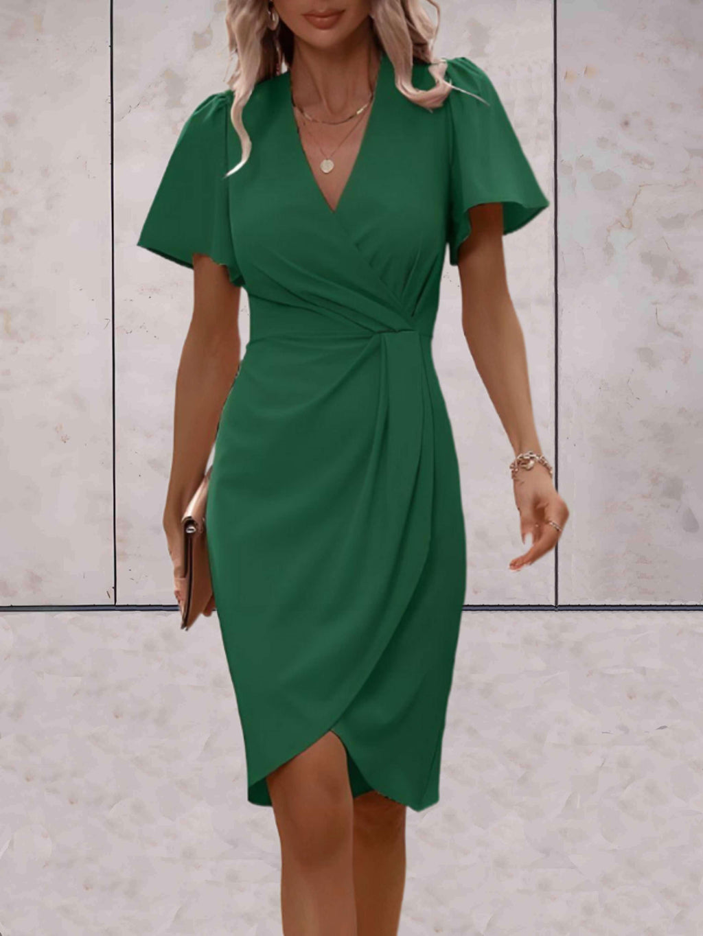 Harper Vestido Cruzado para Mujer – Vestido Elegante Escote en V Chic