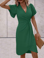 Harper Vestido Cruzado para Mujer – Vestido Elegante Escote en V Chic
