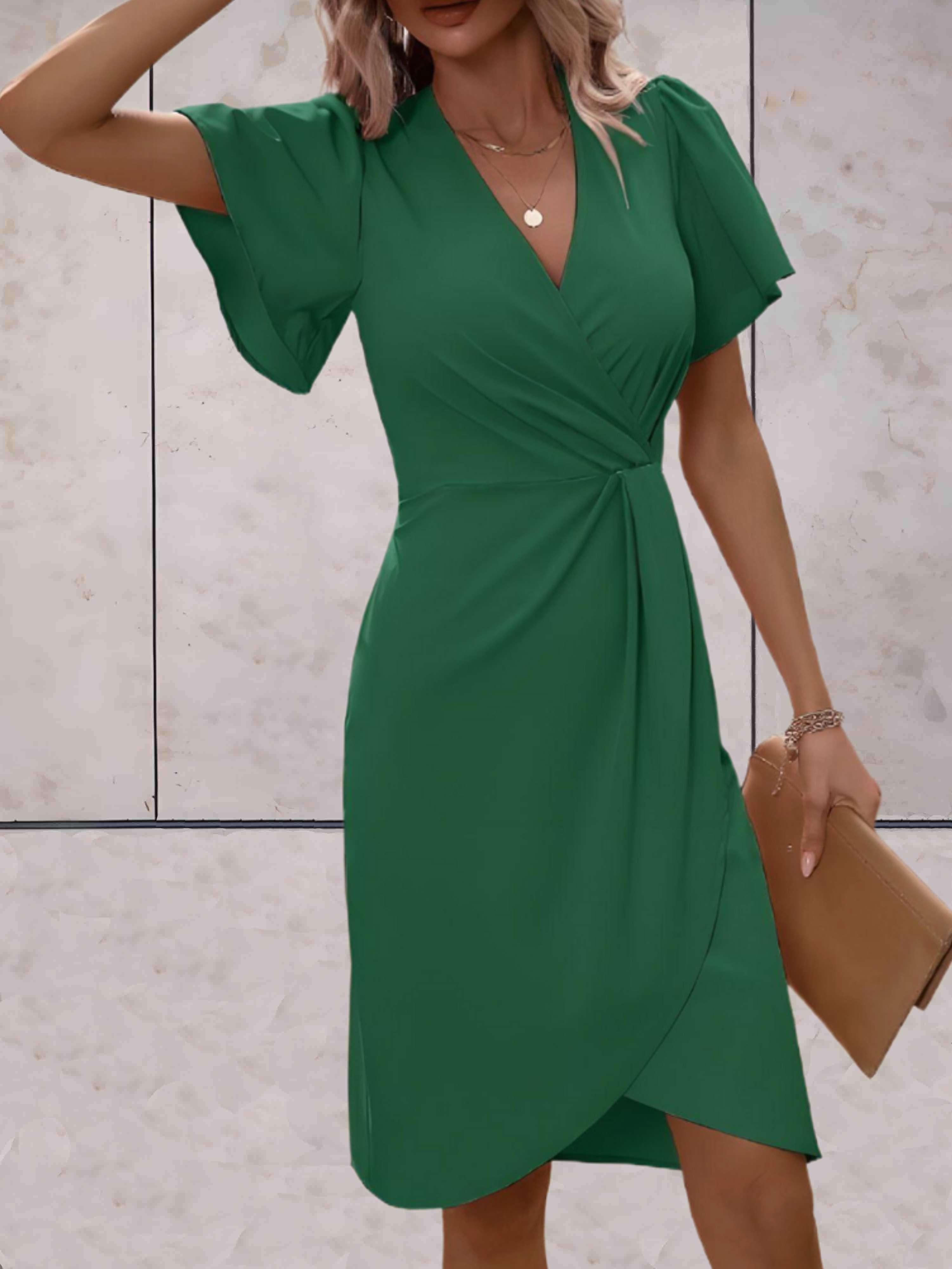 Harper Vestido Cruzado para Mujer – Vestido Elegante Escote en V Chic