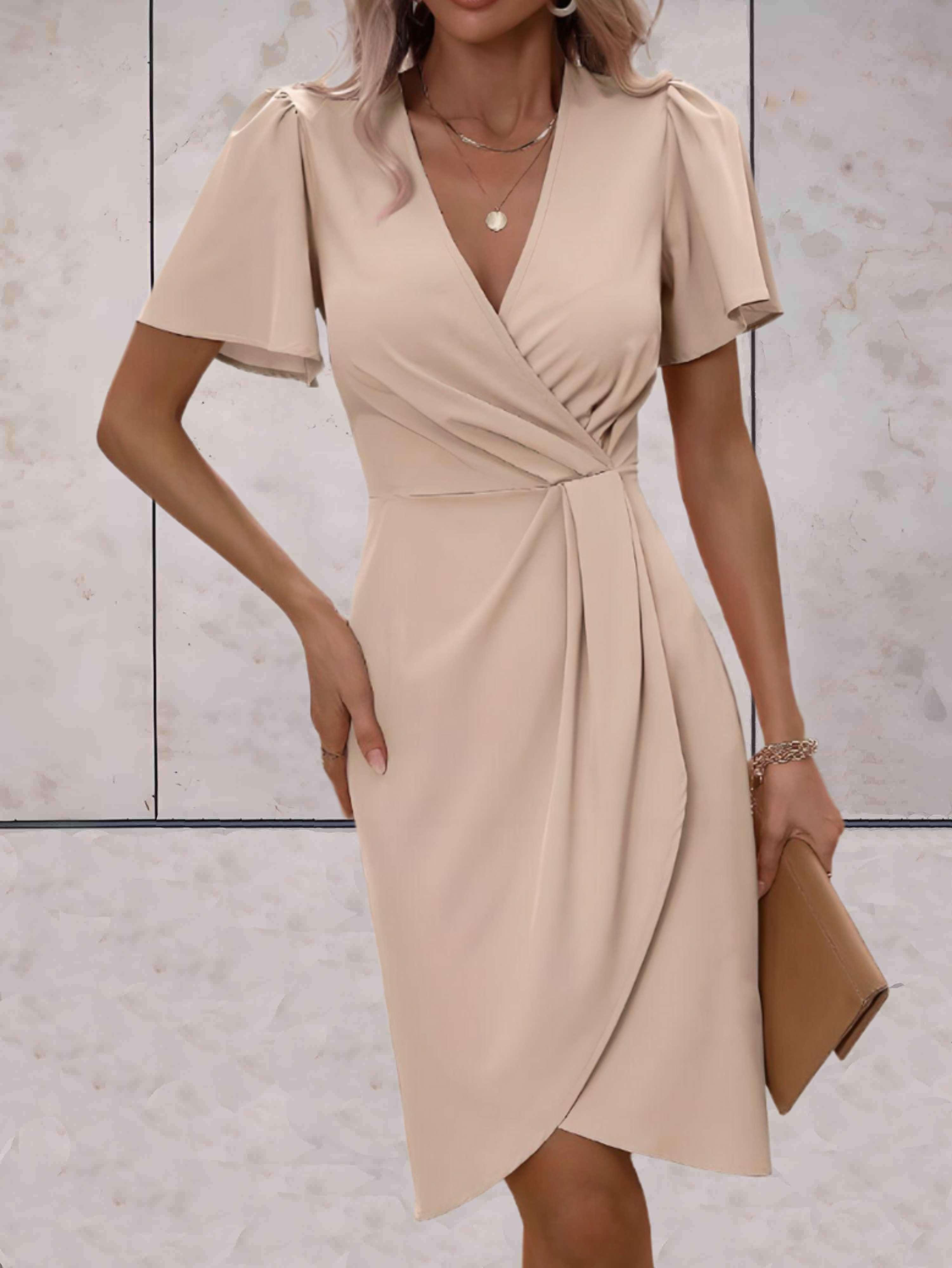 Harper Vestido Cruzado para Mujer – Vestido Elegante Escote en V Chic