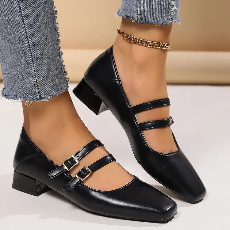 Luciana Bailarinas para Mujer – Zapatos Elegantes con Doble Correa Chic