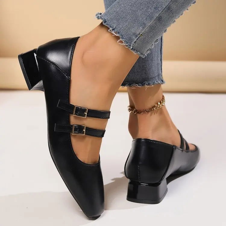 Luciana Bailarinas para Mujer – Zapatos Elegantes con Doble Correa Chic